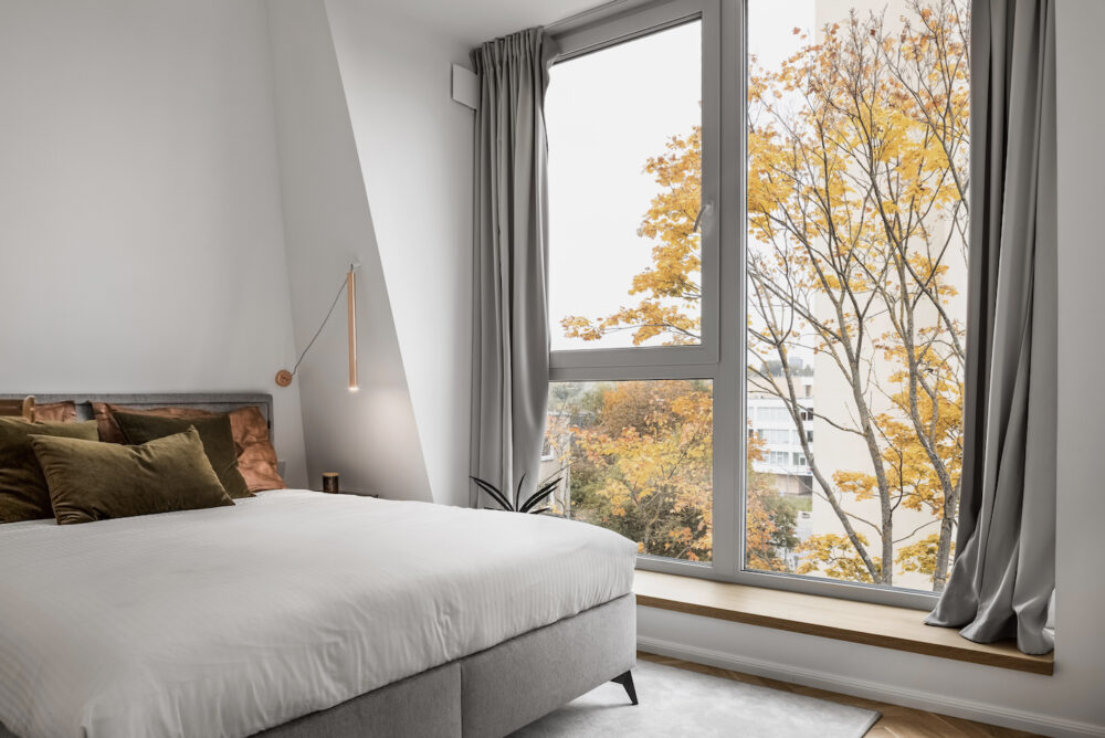 prabangus miegamojo interjero dizainas Vilniuje