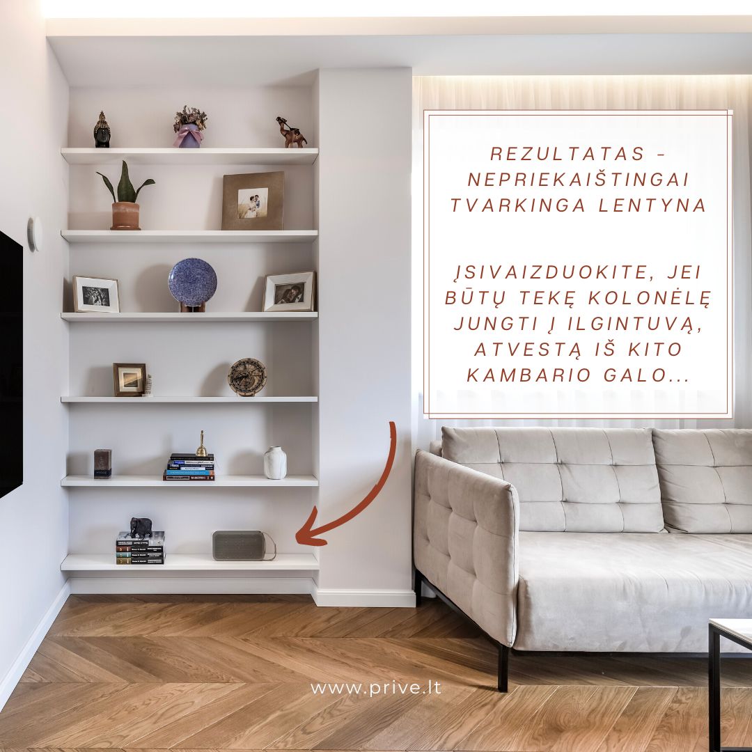 Elektros lizdai atvirose lentynose