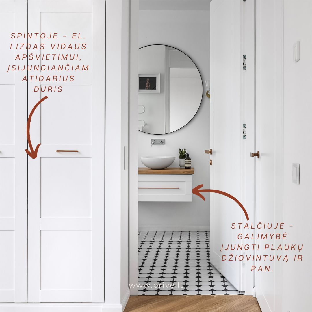 Paslėpti elektros lizdai prietaisams