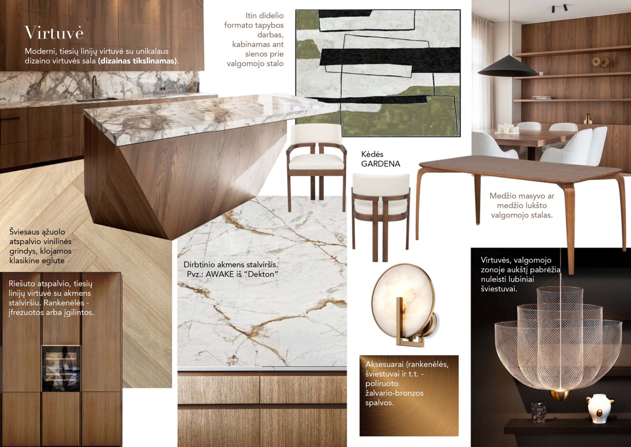 Virtuvės stilistinis koliažas