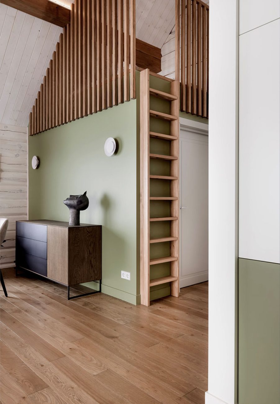 Žalios spalvos interjeras